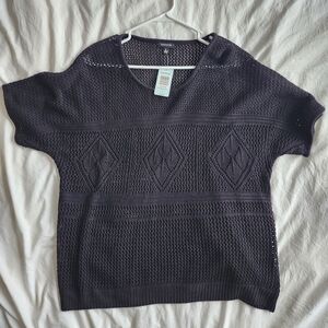 Torrid Black Textured Knit Top